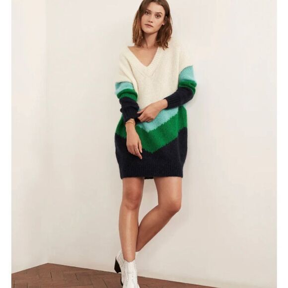 Kitri Ariane Mohair Chevron Oversized Sweater Dress Small - Picture 1 of 13
